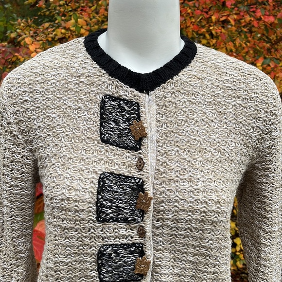 Christopher & Banks embroidered open weave sweater S-M - Picture 2 of 8